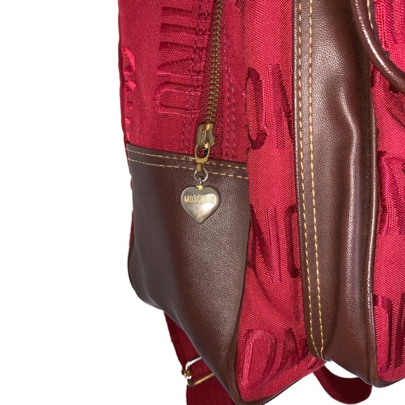 90’s Red Moschino Print Backpack - Picture 3 of 10